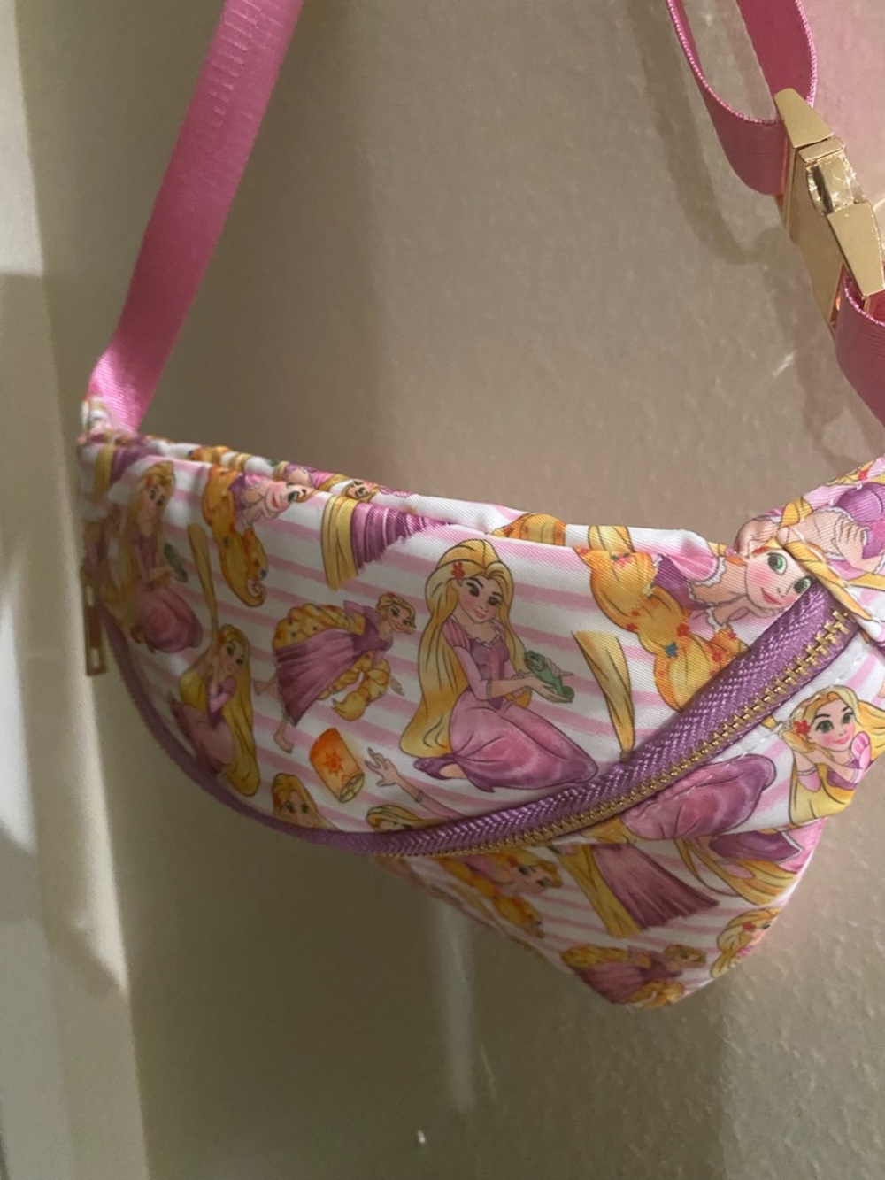 Pink Princess-Print Crossbody Bag